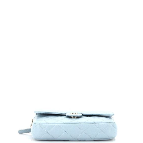 Chanel Classic Flap Phone Holder with Chain Quilted Caviar Blue - Picture 5 of 8